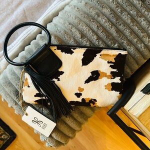 NWT - HOBO Sable Cow Print Wristlet Clutch